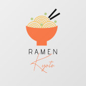 モダンなラーメン・日本食レストランの白い看板 ウィンドウサイン (シート)