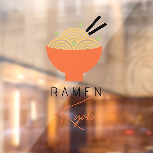 モダンなラーメン・日本食レストランの白い看板 ウィンドウサイン (シート2)