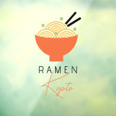 モダンなラーメン・日本食レストランの白い看板 ウィンドウサイン (シート3)