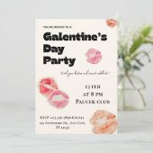 モダンなリップキスのGalentine's Dayパーティー招待状 - 招待状 (スタンド正面)