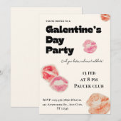 モダンなリップキスのGalentine's Dayパーティー招待状 - 招待状 (正面/裏面)