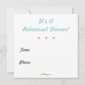 モダンなリハーサルの夕食の正方形の招待状(青い) 招待状 (裏面)