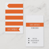 モダンなリボンの名刺(オレンジ) 名刺 (正面/裏面)