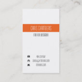 モダンなリボンの名刺(オレンジ) 名刺 (裏面)