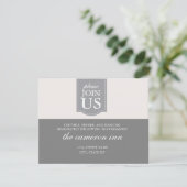 モダンなリボン付き結婚式の受付カード 招待状 (スタンド正面)