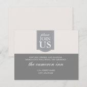 モダンなリボン付き結婚式の受付カード 招待状 (正面/裏面)