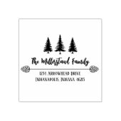 モダンなルスティックなスプルーススクリプトの返送先住所スタンプ ラバースタンプ (インプリント)