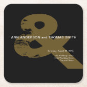 モダンなルスティックアンパサンド結婚式マグスクエアペーパー スクエアペーパーコースター (正面)