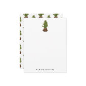 モダンなルースドウォーターカラーChristmas Treeホリデー ノートカード (正面/裏面インサイチュ)