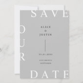 モダンなレイアウトの結婚式日程お知らせ 招待状 (正面)