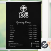 モダンなレストランの営業時間 ソーシャルメディアアイコン ウィンドウサイン (ホーム)