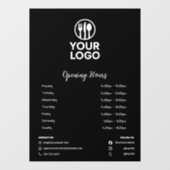 モダンなレストランの営業時間 ソーシャルメディアアイコン ウィンドウサイン (シート)