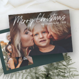モダンなレタリング メリークリスマス 2 写真 シーズンカード