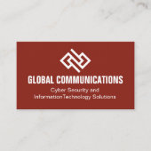 モダンなレッドのサイバーセキュリティ技術会社 名刺 (正面)