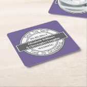 モダンなレトロのロゴの結婚式の保存日付のコースター スクエアペーパーコースター (アングル)