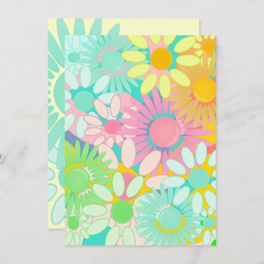 モダンなレトロの情報通の60年代の70年代のブランクのパーティーのlinvitations 招待状 (正面/裏面)