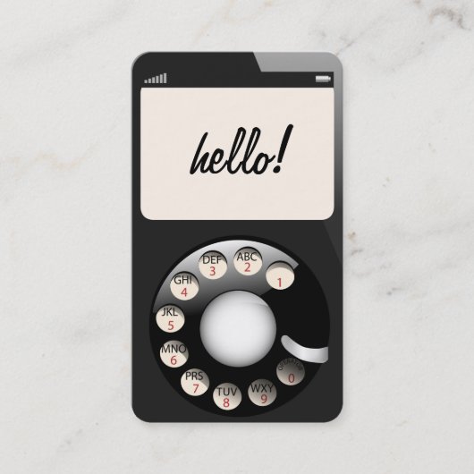 モダンなレトロの携帯電話ビジネスプロフィール呼出し 名刺 (正面)