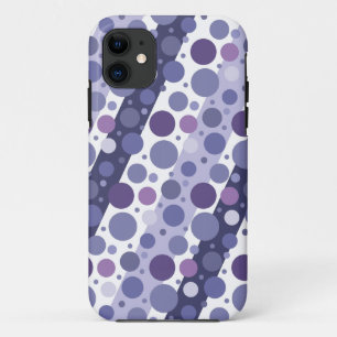 モダンなレトロの紫色の水玉模様のおもしろい iPhone 11 ケース