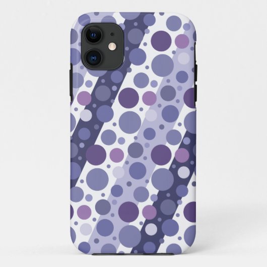 モダンなレトロの紫色の水玉模様のおもしろい Case-Mate iPhoneケース (裏面)