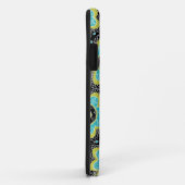 モダンなレトロの花のティール（緑がかった色）及びライム Case-Mate iPhoneケース (裏面/右)