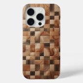 モダンなレトロウッドグレインモザイクスマホケース Case-Mate iPhoneケース (裏面)