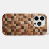 モダンなレトロウッドグレインモザイクスマホケース Case-Mate iPhoneケース (裏面 (横))