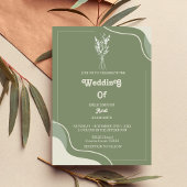 モダンなレトロ ヴィンテージ 70年代のウェディング 招待状