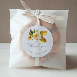 モダンなレモンのブライダルシャワー ラウンドシール