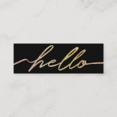 モダンなレーザー光線写真こんにちはの原稿の小型名刺 スキニー名刺 (正面)