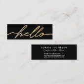 モダンなレーザー光線写真こんにちはの原稿の小型名刺 スキニー名刺 (正面/裏面)