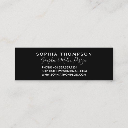 モダンなレーザー光線写真こんにちはの原稿の小型名刺 スキニー名刺 (裏面)