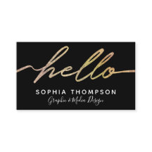 モダンなレーザー光線写真こんにちはの原稿-名刺