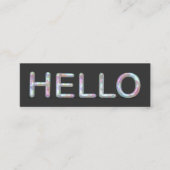 モダンなレーザー光線写真こんにちは3Dは名刺に文字を入れます スキニー名刺 (正面)