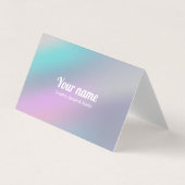 モダンなレーザー光線写真スタイルの虹のパステルはカスタマイズ 名刺 (正面)