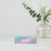 モダンなレーザー光線写真スタイルの虹のパステル スキニー名刺 (スタンド正面)