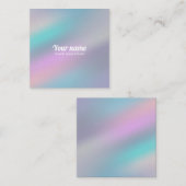 モダンなレーザー光線写真スタイルの虹のパステル スクエア名刺 (正面/裏面)