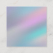 モダンなレーザー光線写真スタイルの虹のパステル スクエア名刺 (裏面)