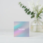 モダンなレーザー光線写真スタイルの虹のパステル スクエア名刺 (スタンド正面)