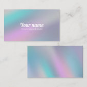 モダンなレーザー光線写真スタイルの虹のパステル 名刺 (正面/裏面)