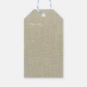 モダンなレースの白い花のテクスチャに感謝します ギフトタグ (裏面)