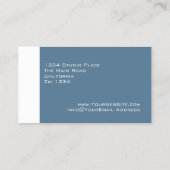 モダンなロイヤルブルーおよび白 名刺 (裏面)