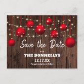 モダンなログハウスのクリスマスパーティー 保存日 案内ポストカード (正面)