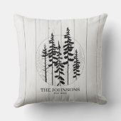 モダンなログハウスの松の木のファームハウス クッション (裏面)
