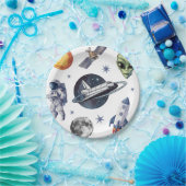 モダンなロケット船の宇宙惑星の誕生日やシャワーパーティー ペーパープレート (パーティー)