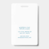 モダンなロゴのエアコン整備士名札 バッジ (裏面)