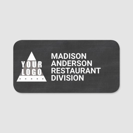 モダンなロゴの黒板の効果のカッコいいは消去を乾燥します 名札 (正面)