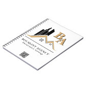 モダンなロゴカスタマイズ可能なプロフェッショナルブラックゴールド ノートブック (左側)