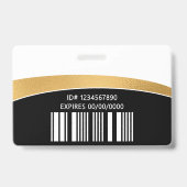 モダンなロゴ写真IDバーコード従業員名 バッジ (裏面)