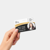 モダンなロゴ写真IDバーコード従業員名 バッジ (手持ち)