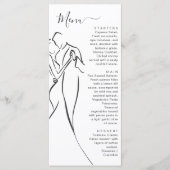 モダンなロマンティックな結婚式のディナー メニュー (正面)
